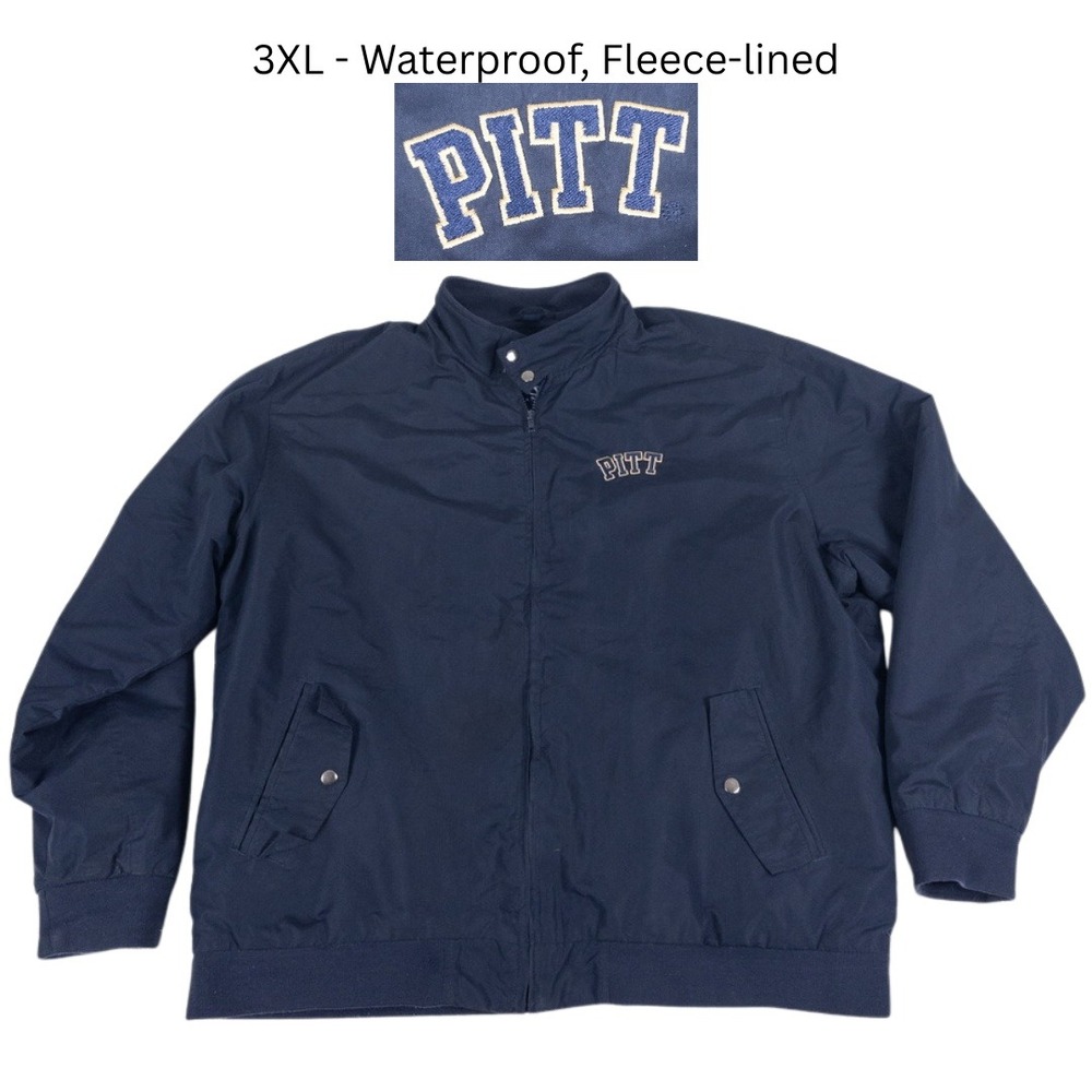 Vantage Pitt Panthers NCAA Jacket‎ Mens 3XL Navy Blue Waterproof Fleece Lined